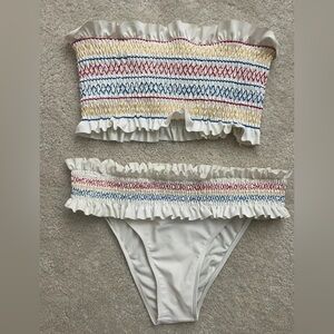 White smocked bikini